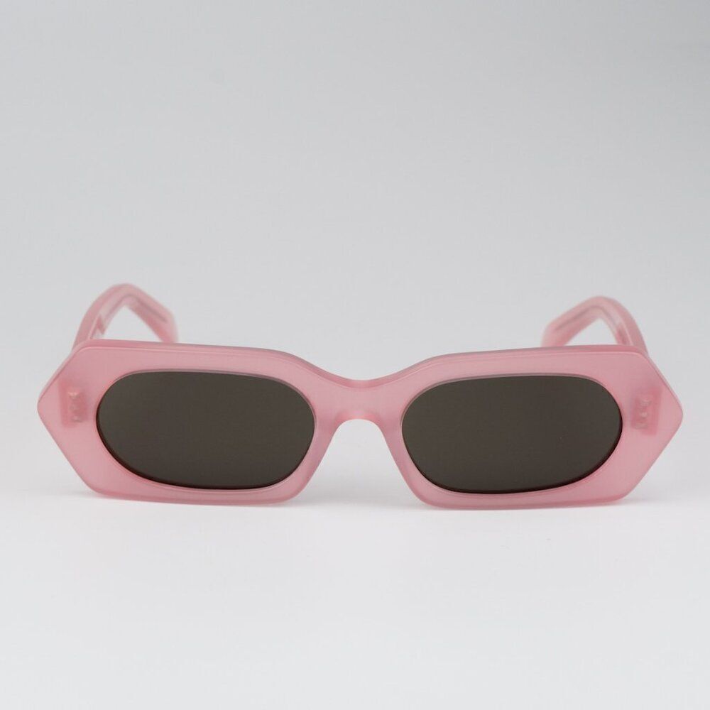 NEW Celine CL40243I 72J Shiny Opal Pink Brown Rectangle Women Sunglasses - Picture 2 of 10
